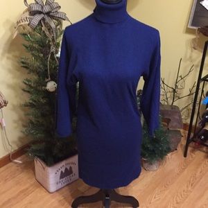 Karoo Mark Eisen 💯 Cashmere Navy Blue Cowl Tunic